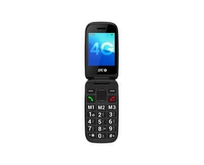 SPC Harmony 2 4G Telefono Movil para Mayores - Teclas Grandes - Radio FM- Boton de SOS - 3 Memorias Directas - Linterna - Base de Carga Incluida - Color Negro