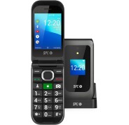 SPC Jasper Telefono Movil para Mayores 2 4G - Doble Pantalla - Compatible con Audifonos - Boton SOS - Bateria de 1600 Mah - Instalacion de Aplicaciones por Wifi o Red 4G - Color Negro