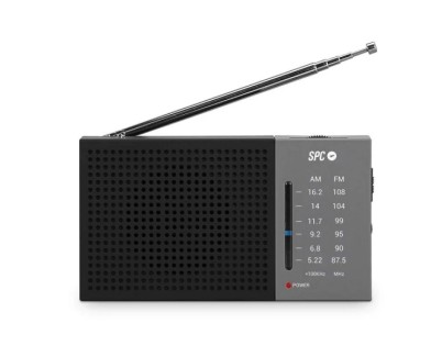 SPC Jetty Lite Radio Portatil Analogica FM/AM - Entrada Jack 3.5mm - Antena Telescopica - Alimentacion con Pilas - Color Negro/Gris