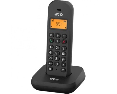 SPC Keops Telefono Fijo Inalambrico DECT - Pantalla Iluminada - Agenda 50 Contactos - Identificador de Llamadas - Color Negro
