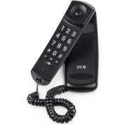 SPC Original Lite 2 Telefono Fijo - sin Pilas - sin Conexion a la Luz - Indicador Luminoso - 10 Memorias Indirectas - Compacto y Ligero - Color Negro