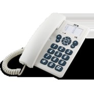 SPC Original Telefono Fijo Teclas Extragrandes - Diferentes Niveles de Timbre - 3 Memorias Directas - Para Mesa y Pared - Color Blanco