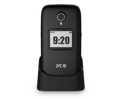 SPC Polaris Telefono Movil 4G con Pantallas Principal 2.8\" Exterior 1.4\" y Tapa - Camara, Radio FM, Linterna - Manos Libres - Color Negro/Plata