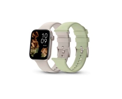 SPC Smartee Duo 2 Reloj Smartwatch Pantalla AMOLED Cuadrada 1.78\" - Mas de 100 Modos Deportivos - Monitoreo de Salud - Resistencia IP68 - Color Beige