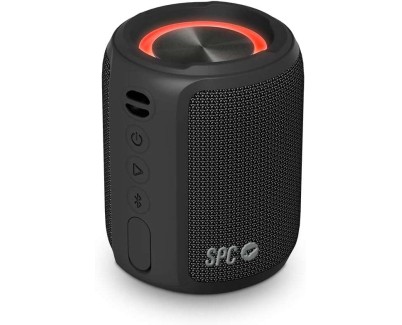 SPC Sound Powerpool Altavoz Portatil - 20 Horas de Autonomia - Tubo Compacto con Aro Luminoso - Potencia de 14W - Proteccion IPX7 - True Wireless Stereo y Manos Libres - Color Negro