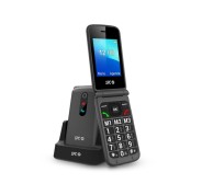 SPC Stella 3 Telefono Movil Para Mayores con Tapa - Boton SOS - Botones y Teclas Grandes - Ayuda Inteligente en Remoto - Acceso Directo a Tres Contactos - Base de Carga y Conector USB Tipo C - Color Negro