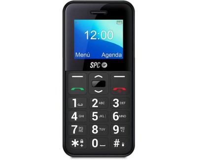 SPC Telefono Movil de Teclas Grandes - Diseño Compacto y Resistente - Boton SOS - Configuracion Remota - Notificaciones y Timbre Inteligentes - Menu Sencillo - Color Negro