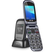 SPC Telefono Movil para Mayores con Botones Grandes - Tapa y Botones Retroiluminados - Boton SOS y Botones de Marcacion Directa - Control Remoto Mediante SMS - Doble Pantalla, Base de Carga y Conectividad - Color Negro