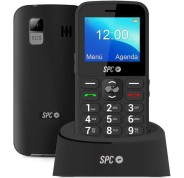 SPC Telefono Movil para Personas Mayores - Teclas y Numeros Grandes - Boton SOS - Notificaciones y Timbre Inteligentes - Base de Carga - Comodo y Facil de Usar - Color Negro