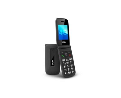 SPC Titan 2 Telefono Movil 4G para Mayores con Tapa - Pantalla 2.4\" Cristal Antirayaduras - Teclas XL con Voz - Timbre Extra Alto 104 dB - Boton SOS e ICE - Smart Help - Resistencia IP44 - Una Semana de Bateria - Color Negro