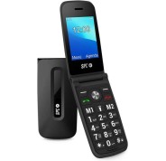 SPC Titan Telefono de Tapa - Diseño Funcional y Elegante - Botones y Teclas Grandes - Acciones Inteligentes de Ayuda - Acceso Directo a Dos Contactos - Volumen Extra Alto - Cargador USB Tipo C - Color Negro