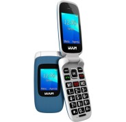 SPC Wuum Telefono de Tapa - Doble Pantalla 2.4\" + 1.77\" - Botones y Teclas Grandes - Diseño Ligero - Acceso Directo a Dos Contactos - Linterna - Radio FM - Color Azul