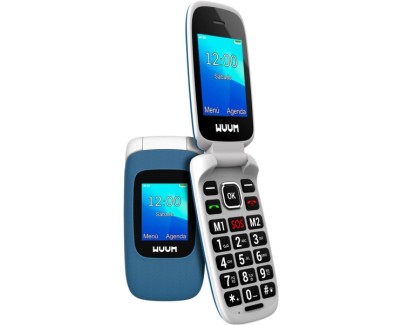 SPC Wuum Telefono de Tapa - Doble Pantalla 2.4\" + 1.77\" - Botones y Teclas Grandes - Dise&ntilde;o Ligero - Acceso Directo a Dos Contactos - Linterna - Radio FM - Color Azul