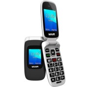 SPC Wuum Telefono de Tapa - Doble Pantalla 2.4\" + 1.77\" - Botones y Teclas Grandes - Diseño Ligero - Acceso Directo a Dos Contactos - Linterna - Radio FM - Color Negro
