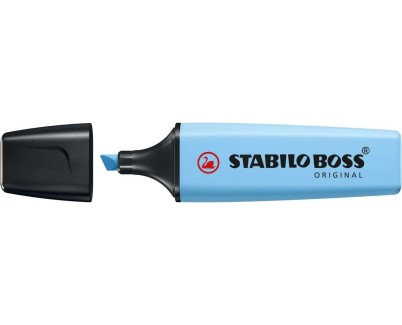 Stabilo Boss 70 Pastel Marcador Fluorescente - Trazo entre 2 y 5mm - Recargable - Tinta con Base de Agua - Color Azul Ventoso