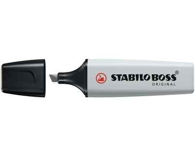Stabilo Boss 70 Pastel Marcador Fluorescente - Trazo entre 2 y 5mm - Recargable - Tinta con Base de Agua - Color Gris Polvoriento