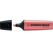Stabilo Boss 70 Pastel Marcador Fluorescente - Trazo entre 2 y 5mm - Recargable - Tinta con Base de Agua - Color Rojo Coral Meloso