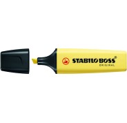 Stabilo Boss 70 Pastel Rotulador Marcador Fluorescente - Trazo entre 2 y 5mm - Recargable - Tinta con Base de Agua - Color Amarillo Cremoso