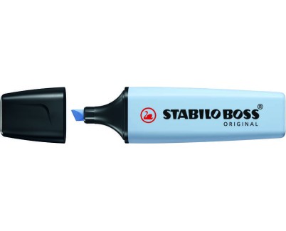 Stabilo Boss 70 Pastel Rotulador Marcador Fluorescente - Trazo entre 2 y 5mm - Recargable - Tinta con Base de Agua - Color Azul Nublado