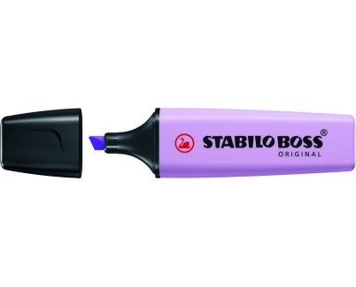 Stabilo Boss 70 Pastel Rotulador Marcador Fluorescente - Trazo entre 2 y 5mm - Recargable - Tinta con Base de Agua - Color Brisa Violeta