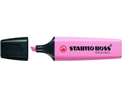 Stabilo Boss 70 Pastel Rotulador Marcador Fluorescente - Trazo entre 2 y 5mm - Recargable - Tinta con Base de Agua - Color Rubor Rosa