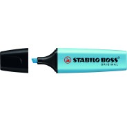 Stabilo Boss 70 Rotulador Marcador Fluorescente - Trazo entre 2 y 5mm - Recargable - Tinta con Base de Agua - Color Azul Fluorescente