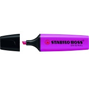 Stabilo Boss 70 Rotulador Marcador Fluorescente - Trazo entre 2 y 5mm - Recargable - Tinta con Base de Agua - Color Magenta Fluorescente