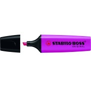 Stabilo Boss 70 Rotulador Marcador Fluorescente - Trazo entre 2 y 5mm - Recargable - Tinta con Base de Agua - Color Magenta Fluorescente