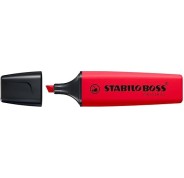 Stabilo Boss 70 Rotulador Marcador Fluorescente - Trazo entre 2 y 5mm - Recargable - Tinta con Base de Agua - Color Rojo Real