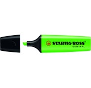 Stabilo Boss 70 Rotulador Marcador Fluorescente - Trazo entre 2 y 5mm - Recargable - Tinta con Base de Agua - Color Verde Fluorescente