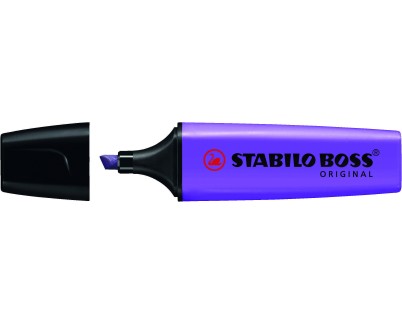 Stabilo Boss 70 Rotulador Marcador Fluorescente - Trazo entre 2 y 5mm - Recargable - Tinta con Base de Agua - Color Violeta Fluorescente