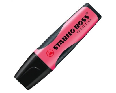 Stabilo Boss Executive Marcador Fluorescente - Zona de Agarre - Trazo entre 2 y 5mm - Recargable - Tinta con Base de Agua - Color Rosa