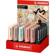 Stabilo Boss Naturecolors Expositor de 30 Marcadores - Trazo entre 2 y 5mm - Tinta con Base de Agua - Colores Siena, Beige, Ocre Oscuro, Gris Calido, Verde Barro, Verde Tierra y Negro