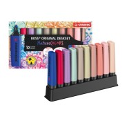 Stabilo Boss Naturecolors Pack de 10 Marcadores con Base para Escritorio - Incluye los 4 Nuevos Colores Wildflower - Trazo entre 2 y 5mm - Tinta con Base de Agua - Colores Surtidos