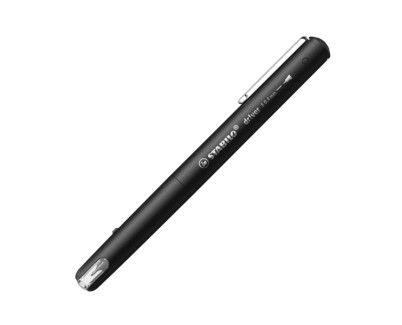 Stabilo Dr!ver Rotulador de Punta Fina 0.4mm - Tinta a Prueba de Manchas, Inodora y con Base al Agua - Fabricado con 94% de Bioplastico - Color Negro