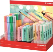 Stabilo Expositor Coleccion Pastel de 111 Rotuladores y Marcadores Fluorescentes - 15 Boss, 16 Swing Cool, 40 Point 88 y 40 Pen 68 - Colores Surtidos