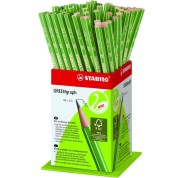 Stabilo GREENgraph Expositor con 60 Lapices de Grafito - Mina HB 2.2mm - 100% Madera Cultivada de Forma Sostenible - Cuerpo de Color Verde