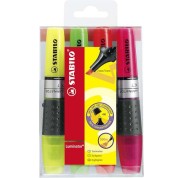 Stabilo Luminator Pack de 4 Marcadores Fluorescentes - Mayor Suministro de Tinta - Zona de Agarre - Trazo entre 2 y 5mm - Colores Verde, Amarillo, Rosa y Naranja
