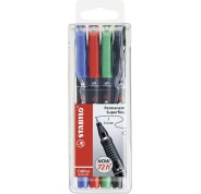Stabilo OHPen Pack de 4 Rotuladores Permanentes - Punta Superfina - Trazo de 0.4mm - Agarre Antideslizante - Tapon Ventilado - Colores Surtidos