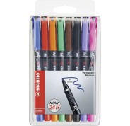 Stabilo OHPen Pack de 8 Rotuladores Permanentes - Punta Media - Trazo de 1mm - Agarre Antideslizante - Tapon Ventilado - Colores Surtidos