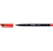 Stabilo OHPen Rotulador Permanente - Punta Fina - Trazo de 0.7mm - Agarre Antideslizante - Tapon Ventilado - Color Rojo