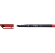 Stabilo OHPen Rotulador Permanente - Punta Media - Trazo de 1mm - Agarre Antideslizante - Tapon Ventilado - Color Rojo