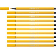 Stabilo Pen 68 Rotulador de Punta de Fibra - Trazo de 1mm aprox. - Tinta con Base de Agua - Color Amarillo