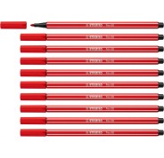 Stabilo Pen 68 Rotulador de Punta de Fibra - Trazo de 1mm aprox. - Tinta con Base de Agua - Color Carmin