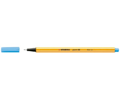 Stabilo Point 88 Rotulador de Punta Fina de Fibra - Trazo de 0.4 mm - Tinta con Base de Agua - Color Azul Celeste
