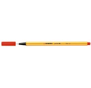Stabilo Point 88 Rotulador de Punta Fina de Fibra - Trazo de 0.4 mm - Tinta con Base de Agua - Color Rojo