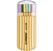 Stabilo Point 88 Zebrui Pack de 20 Rotuladores de Punta Fina de Fibra - Trazo de 0.4 mm - Tinta con Base de Agua - Colores Surtidos
