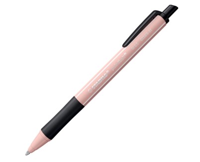 Stabilo Pointball Naturecolors Wildflower Boligrafo Retractil - Trazo 0.5mm - Hecho con 87% Bioplastico - Grip Antideslizante - Recargable - Tinta Azul - Color del Cuerpo Colorete