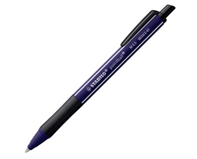 Stabilo Pointball Naturecolors Wildflower Boligrafo Retractil - Trazo 0.5mm - Hecho con 87% Bioplastico - Grip Antideslizante - Recargable - Tinta Azul - Color del Cuerpo Ultra Marino