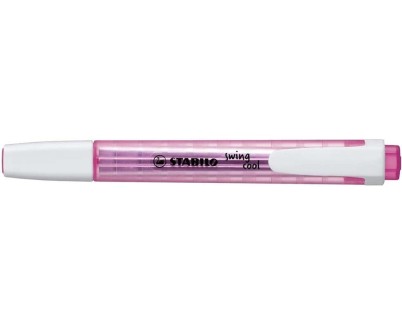 Stabilo Swing Cool Marcador Fluorescente - Cuerpo Plano - Punta Biselada - Trazo entre 1 y 4mm - Tinta con Base de Agua - Antisecado - Color Rosa